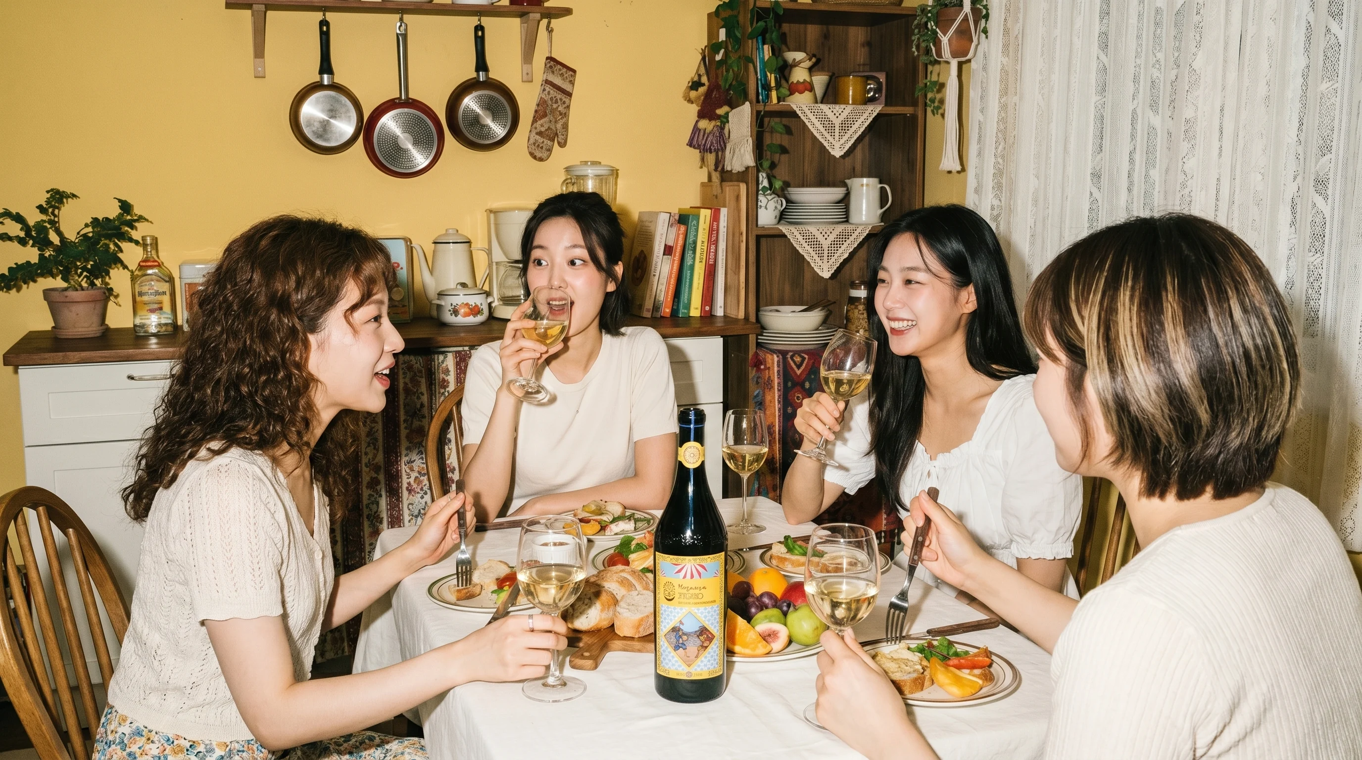 친구들과 지비뽀를 즐기는 저녁 식탁